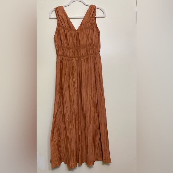 Frame Denim Rust Sleeveless Midi Dress - Picture 3 of 5